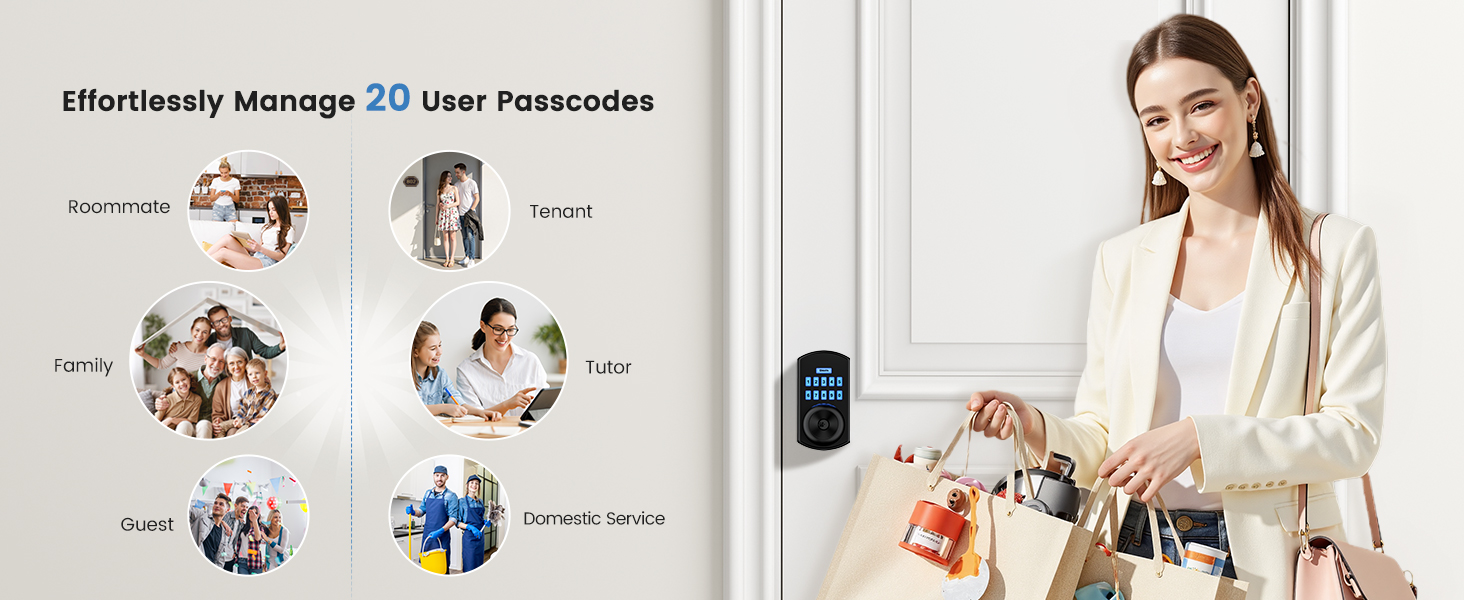 key code door lock with handle