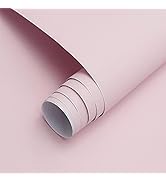 HeloHo Solid Light Pink Wallpaper Matte Textured Peel and Stick Wallpaper Modern Self Adhesive Re...
