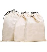 MISSLO Cotton Breathable Dust-proof Drawstring Storage Pouch Bag (Pack 3 XL)