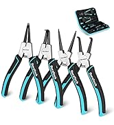 DURATECH 4 PCS 7” Snap Ring Pliers Set with Storage Pouch | Heavy Duty Internal &amp; External Circli...
