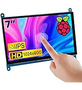 Hosyond 7 Inch IPS LCD Touch Screen Display Panel 1024×600 Capacitive Screen HDMI Monitor for Ras...