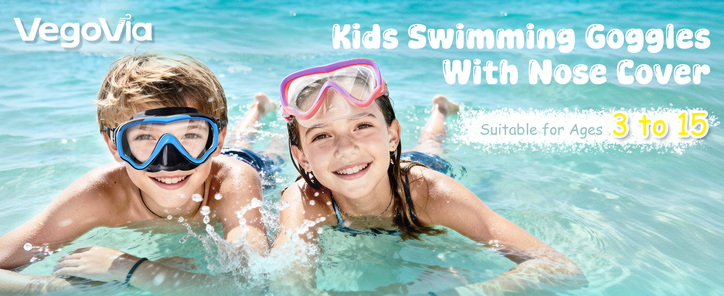 kid swimming goggles with nose cover