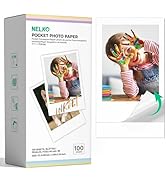 Nelko 52.3x90mm (2.06"x3.54") Premium Photo Paper, 100-Pack Genuine PP01 Pocket Printer Paper, St...