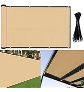 e.share 95% Fence Privacy Screen, Sunblock Shade Cloth, Beige 6ft x 50ft - Heavy Duty 185GSM Perg...