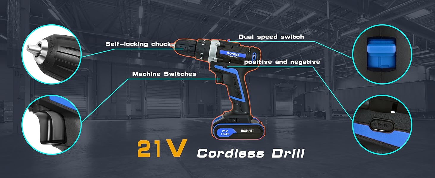 Cordless drill driver power impact screwdriver electric electrical tools batteries sets combo kits