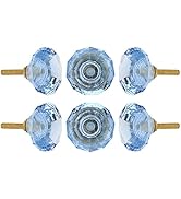 SPN-FOR1 Set of 6 Crystal Knobs Decorative Glass Knobs for Home Kitchen Cabinet Hardware Cupb...
