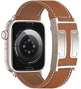 Charlam Leather Magnetic Band Compatible with Apple Watch Bands 40mm 41mm 42mm 44mm 38mm 45mm 46m...
