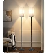 GOEBLESON 2Pack Floor Lamp, Pole Lamp with Foot Switch, Modern Standing Lampshade, Minimalist Fre...