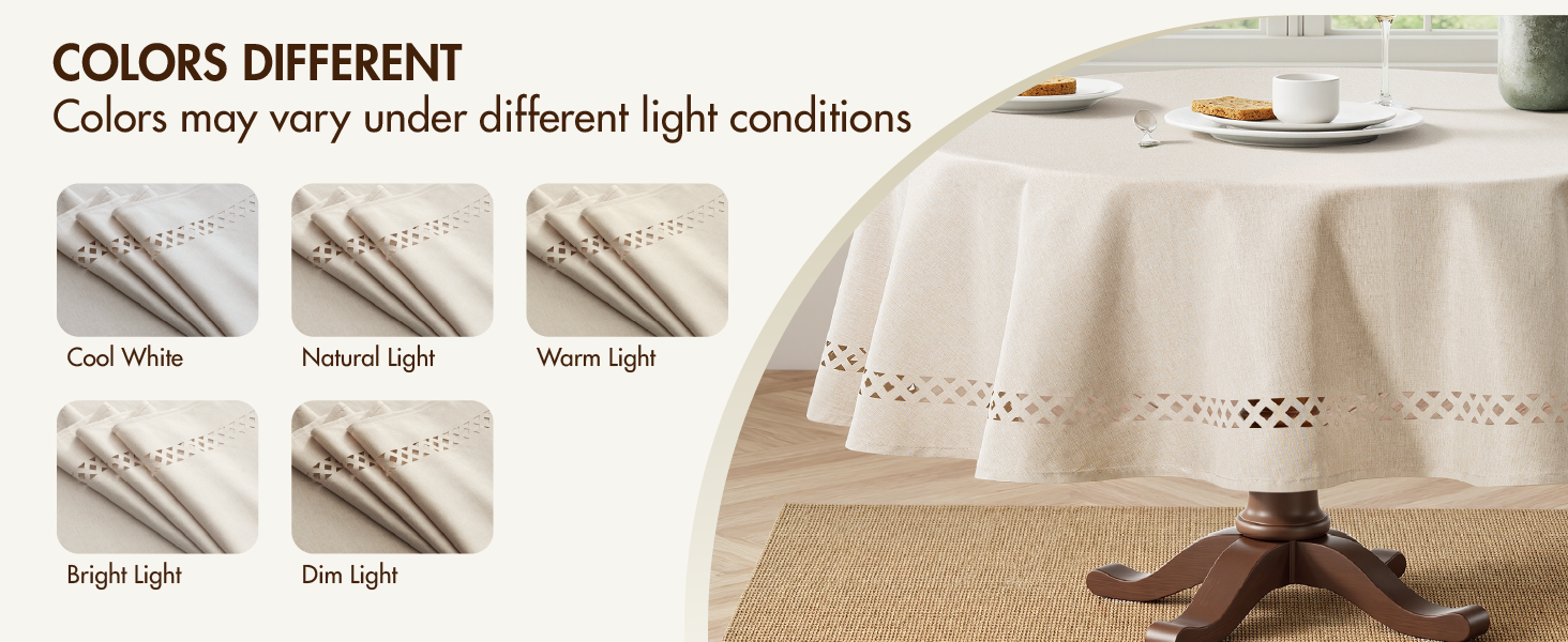 MIULEE Rectangle Linen Polyester Tablecloth