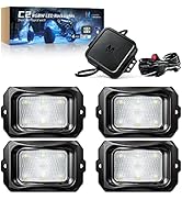 MICTUNING C2 Curved RGBW LED Rock Lights - 4 Pods Underglow Multicolor Neon Light with Wiring Swi...