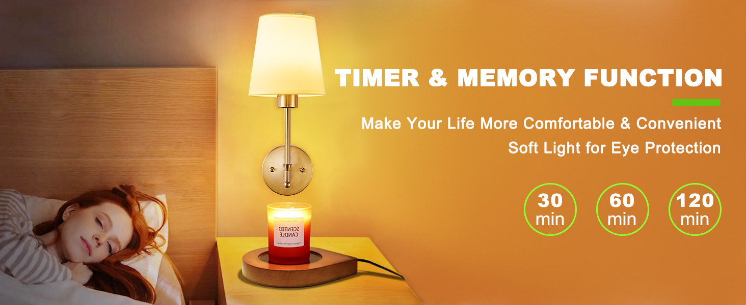 Timer &amp;amp; Memory: easily set a timer for the battery wall sconce, helping to preserve battery life