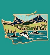 Washington State Shaped Cutting Board with Colorful Artwork by Summer Stokes