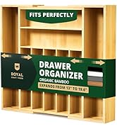 ROYAL CRAFT WOOD Luxury Bamboo Kitchen Drawer Organizer - Silverware Organizer, Utensil Holder &amp; ...