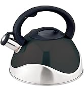 American Dream 3.2 Quart (3L / 102oz) Whistling Tea Kettle, Stainless Steel Stovetop Teapot with ...
