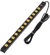 CRST Heavy Duty Surge Protector Power Strip Wide Spaced 12-Outlet 15 Feet Long Extension Cord wit...