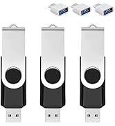 3 Pack 128GB USB Flash Drive with Type C Adapter and Storage Box USB 2.0 High Speed Metal Pen Dri...