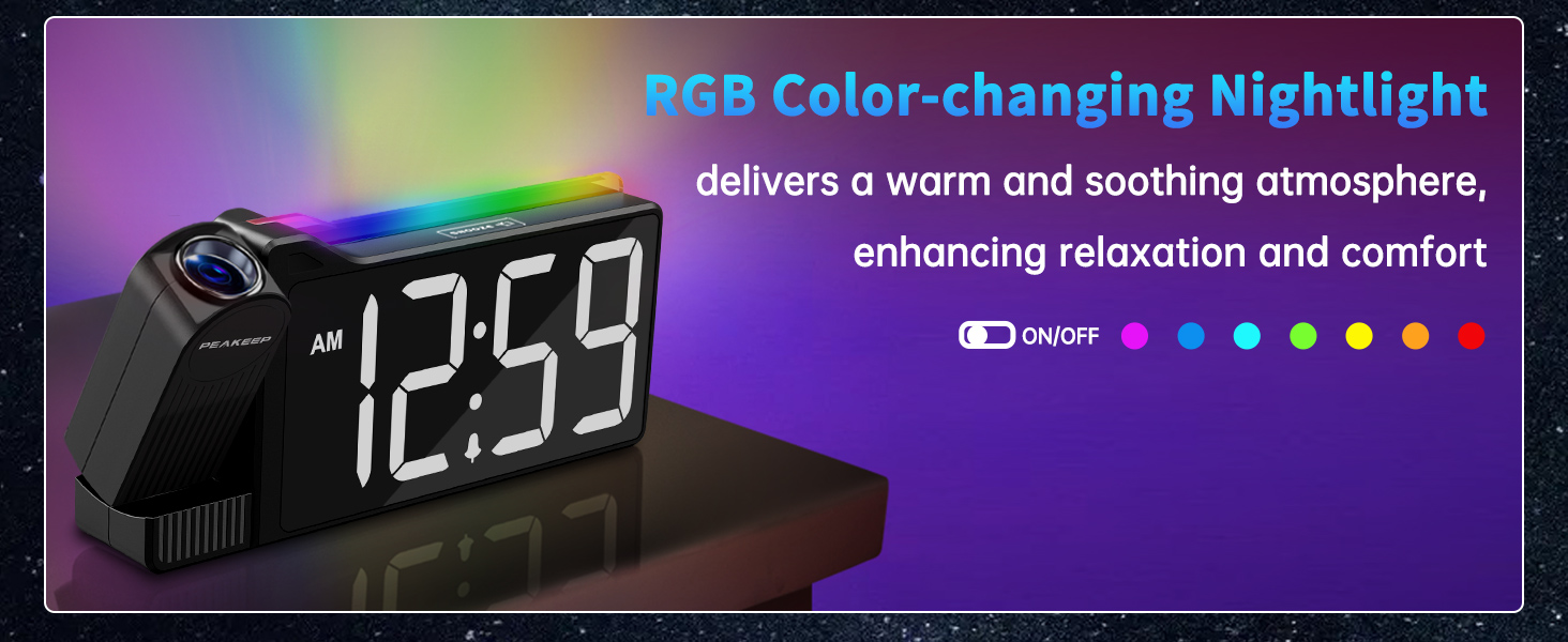 alarm clock projection on ceiling