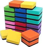Dry Erase Erasers, IHPUKIDI 24 Pack Magnetic Whiteboard Dry Eraser Chalkboard Cleansers for Class...