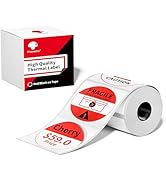 Phomemo Round Thermal Labels, 1.96" x 1.96" (50x50mm), for M421 Label Maker, DIY Print Red &amp; Blac...