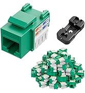 Iwillink Cat6 Keystone Jack and Punch-Down Stand, 50-Pack, RJ45 Ethernet Jack, 90-Degree UTP Modu...