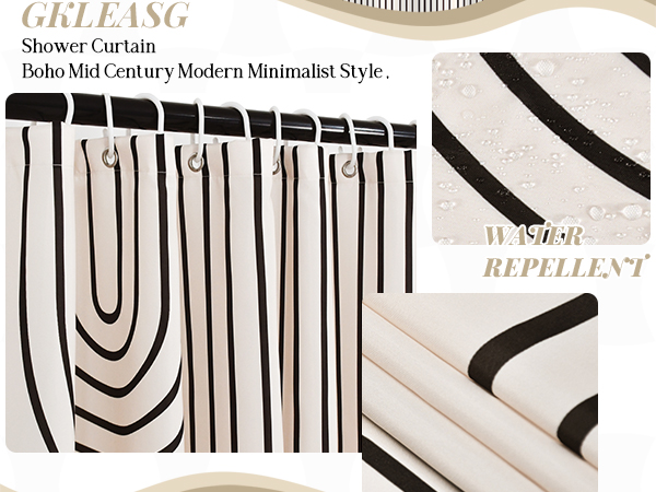 mid century modern shower curtain boho arch abstract bathroom decor