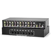 Zmmyld RCA Switch 8 in 1 Out Composite Video Audio AV Switcher Box, Plug &amp; Play 8-Way RCA AV Sele...