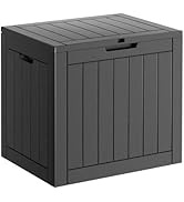 PatioZen 31 Gallon Resin Deck Box, Lockable Package Delivery Box, Waterproof and UV Resistant Out...