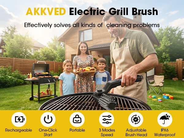 electric grill brush for outdoor grill