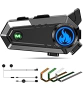 TOUCH TWO Motorcycle Helmet Bluetooth Headset, Bluetooth Motorcycle Helmet with 2 Type Mics, Inte...