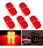 Nilight Double Bullseye Marker Light 5PCS Red 10LED Rectangular Clearance Light Front Side Rear M...