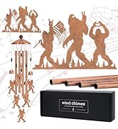 LIRAVENO Bigfoot Wind Chimes Outdoor - Sasquatch Gifts for Women Mom Grandma Friend Metal Windchi...