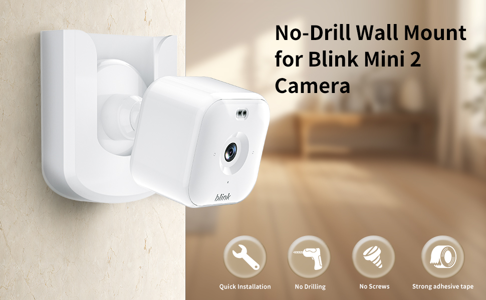 No-Drill Wall Mount for Blink Mini 2 Camera
