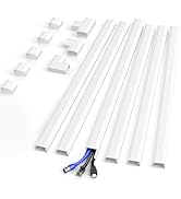 Delamu Cord Hider Wall, Cord Covers for 2-3 Wires, Easy Set up Cable Hider Wire Covers for Cords ...