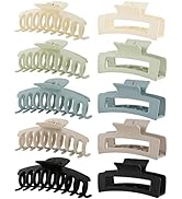 10 Pack Hair Claw Clips, Neutral Hair Clips for Women, 4.1" Big Claw Clips, Large Rectangle Claw ...