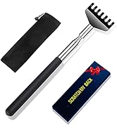 Back Scratcher with Gift Bag - Portable Metal Stainless Steel Telescoping Massage Tool - Gift/Sto...