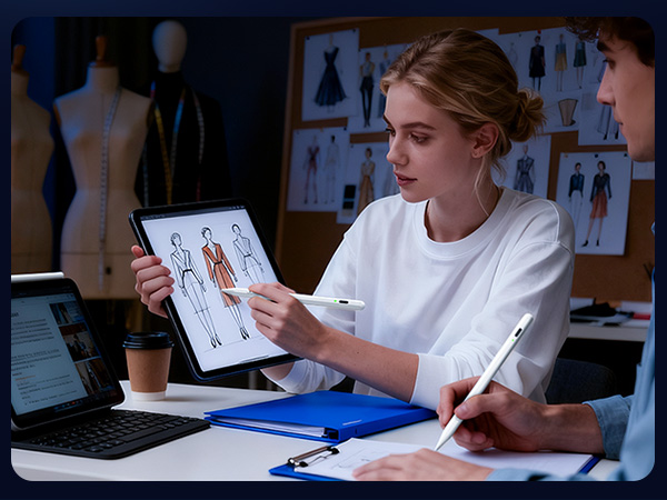 Taking meeting minutes on tablets highlighting of key points