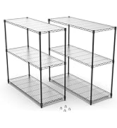 Donext 2 PC 3-Tier storage shelves wire shelving, NSF Adjustable metal shelving, Wire shelf and s...