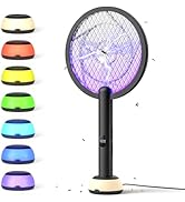 YISSVIC Electric Fly Swatter Bug Zapper Racket 4000V LED Screen Dual Modes Fly Zapper Rechargeabl...