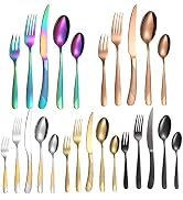 A · HOUSEWARE 100 Piece Modern Star Diamond Silverware Set Service for 20 People Stainless Steel ...
