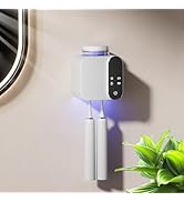 Multi-Function Toothbrush Holder, Electric Toothbrush Holders with 1 Cup 2 Brush Slots, Wall-Moun...