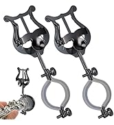 Clarinet lyre,2 Pack Black Clarinet Lyre Holder for Marching Band,6.02Inch Clarinet Oboe Sheet Mu...