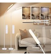 FRIDEKO HOME 2 Pack Floor Lamps for Living Room Reading Light, 1800LM White | Remote/ Touch Contr...