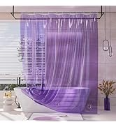 AmazerBath Luxury Soft Shower Curtain Liner, EVA Clear Purple Heavy Duty Shower Curtain and Liner...