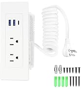 in-Drawer Outlet Kit: Organize Your Space with 2 AC 15Amp Outlets, 2 USB-A &amp; 1 PD USB-C Ports for...