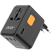 Acer 45W GaN Universal Travel Plug Adapter - International Power Adapter with 3 USB C &amp; 1 USB A, ...