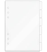 Mogoostry A5 Binder Dividers Clear Acrylic Binder Index 6 Tabs Planner Divider for Round Ring Bin...