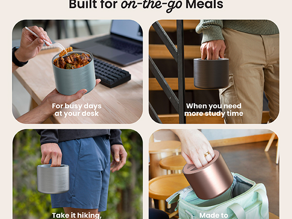 to-go meals, office, work, college, school, outdoors, camping, hiking, picnics, airtight lid