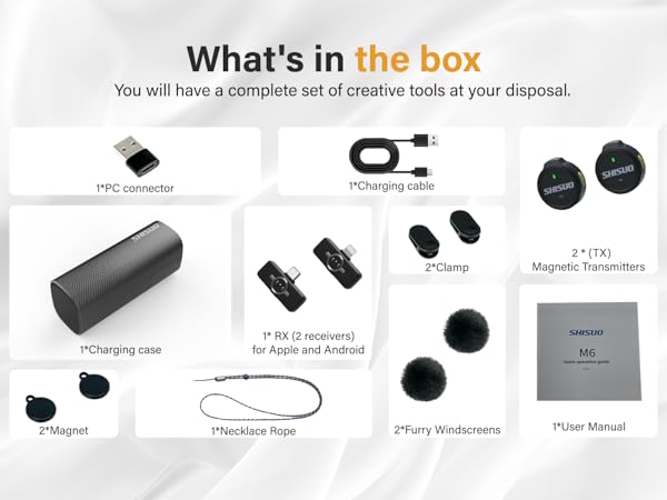 wireless lavalier mic set accessories windscreen gift for youtuber vlogger influencer filmmaker kit