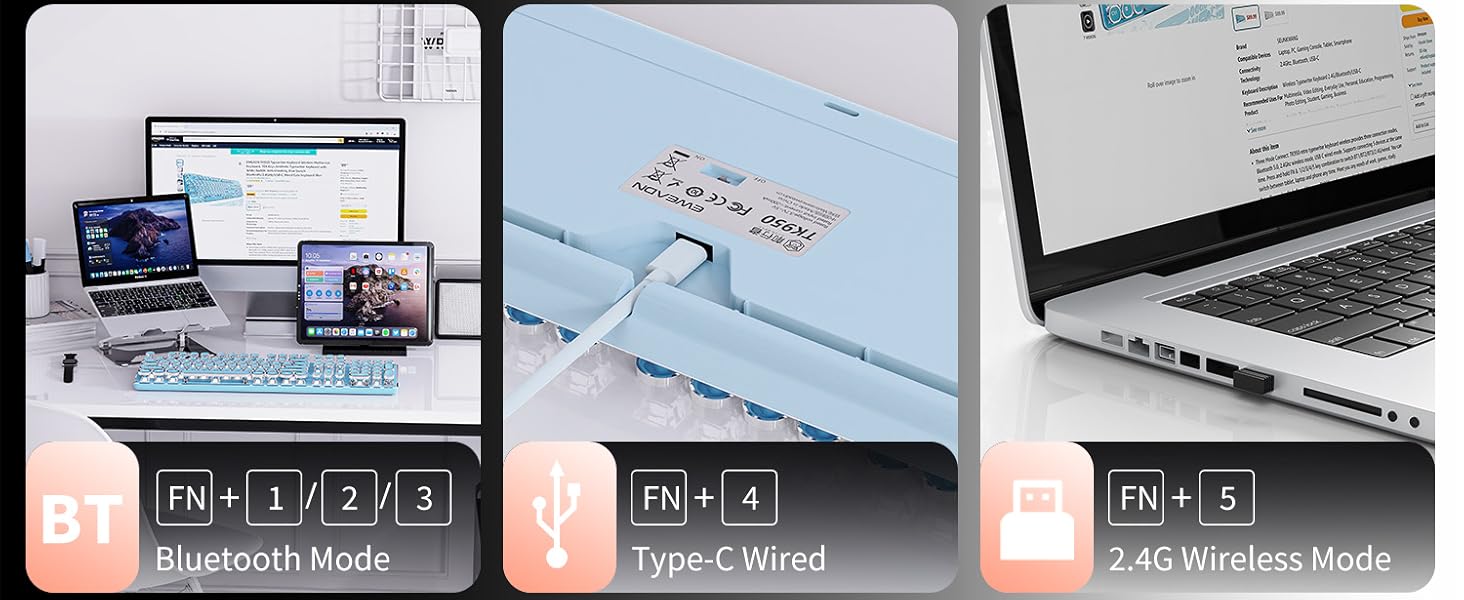 retro typewriter keyboard wireless