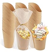 Ocmoiy 50Sets Disposable Kraft Charcuterie Cups with Bags, 14 oz French Fries Holder Paper Snacks...